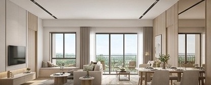 Apartment living: Open living and dining